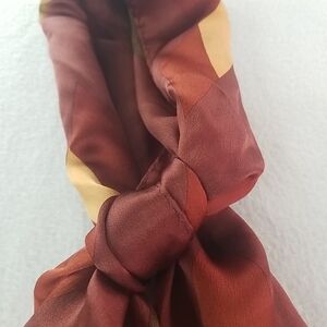 Vintage Unisex 10x53 Oblong Jones New York Burgundy, Chocolate, Gold Scarf